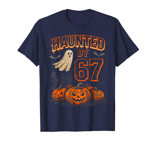 Funny Haunted by Six Seven 67 Halloween Ghost Pumpkin Meme T-Shirt