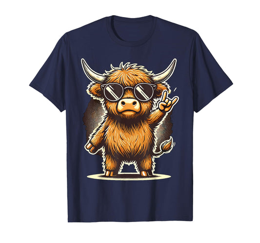 Highland Cow Rock and Roll T-Shirt
