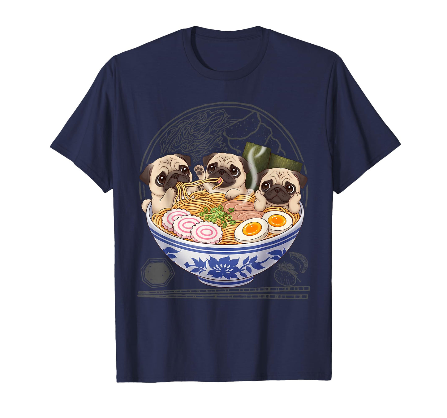 Cute Pug & Ramen Kawaii Anime Puppy Lover T-Shirt