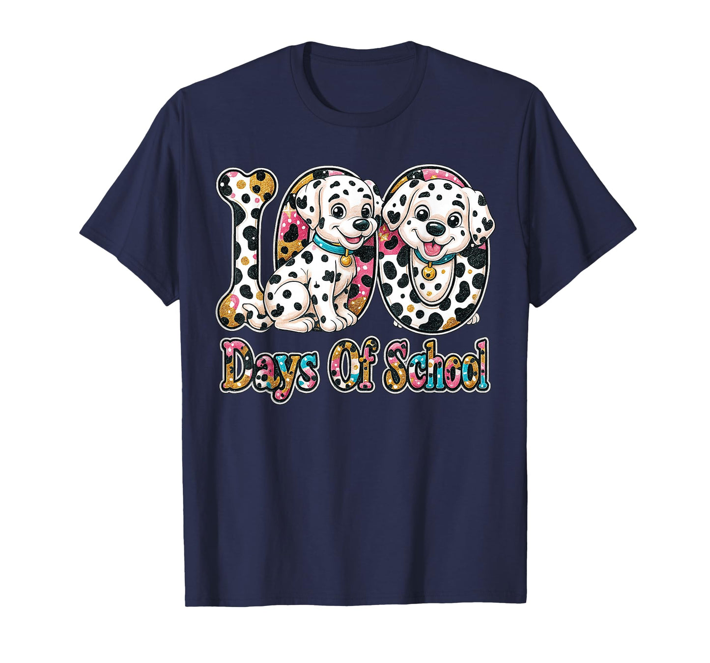 Preppy 100 Days of School Dalmatian Dog Teachers Kids T-Shirt