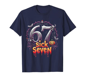 Fun Six Seven 6 7 Meme Design Fun Sick Seven Halloween Meme T-Shirt