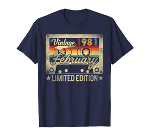 Vintage 1981 February 45 Years Old 45th Birthday Men Women T-Shirt