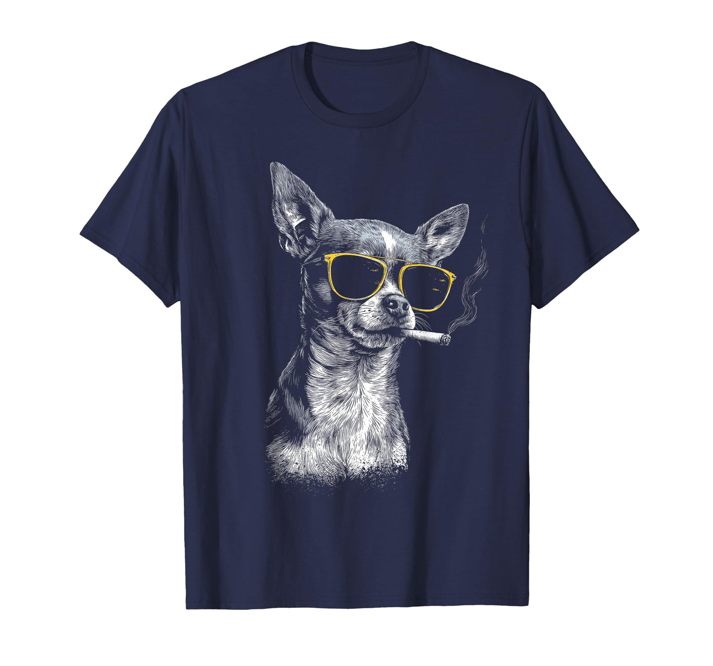 Chihuahua Smoking Cigarette Funny Dog T-Shirt