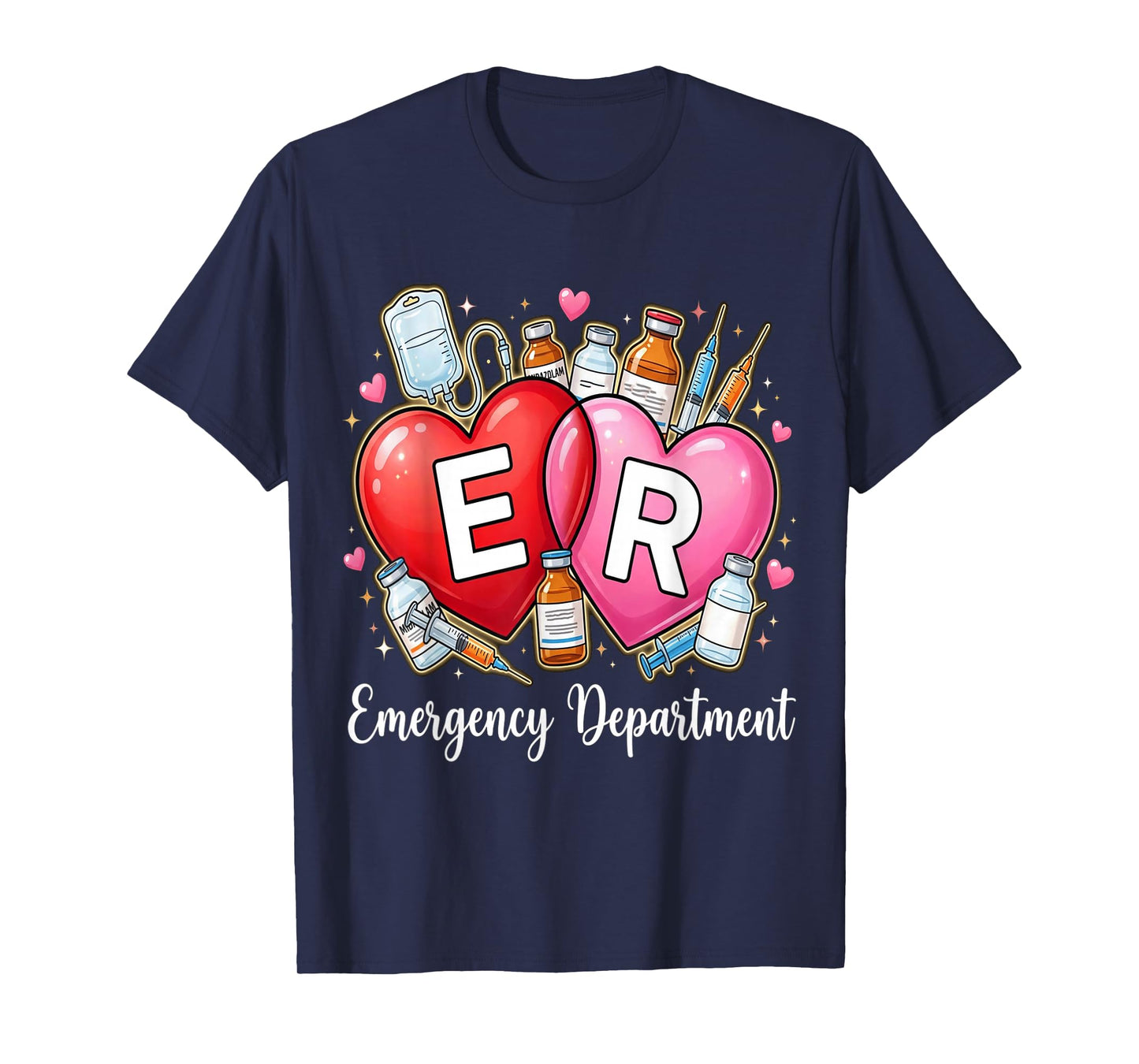 Cute Emergency Department Valentine ER Valentines Nurse T-Shirt