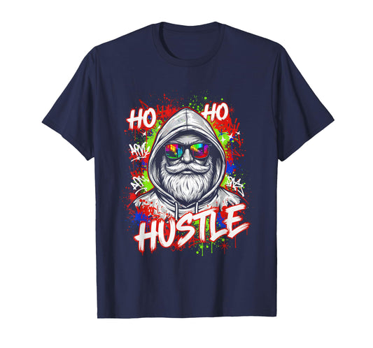 Cool Santa Claus Graffiti Hustle Christmas Pajama Top T-Shirt