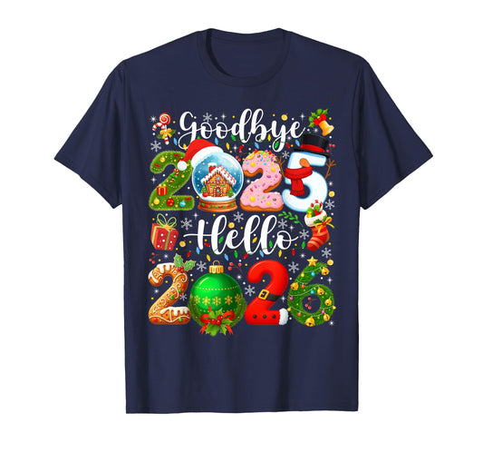 Goodbye 2025 Hello 2026 Happy New Year's Eve Christmas Xmas T-Shirt