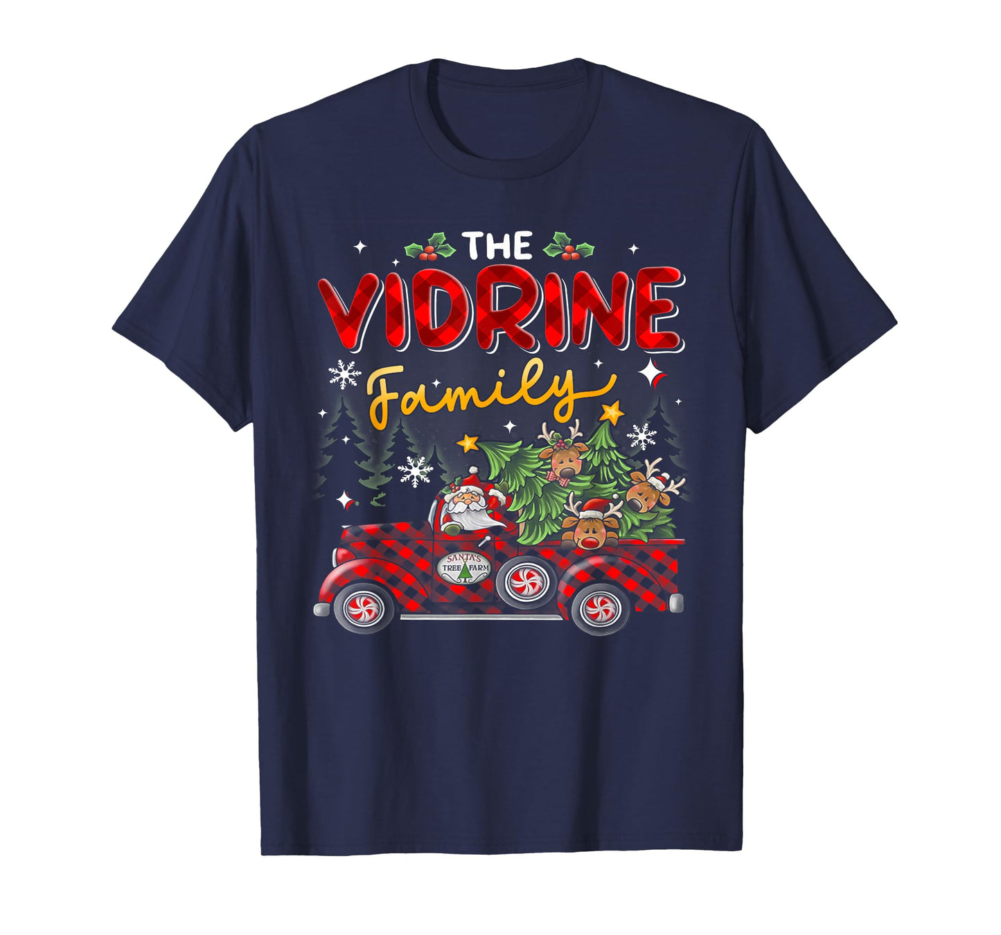 The Vidrine Family Christmas Matching Pajamas Group Gift T-Shirt