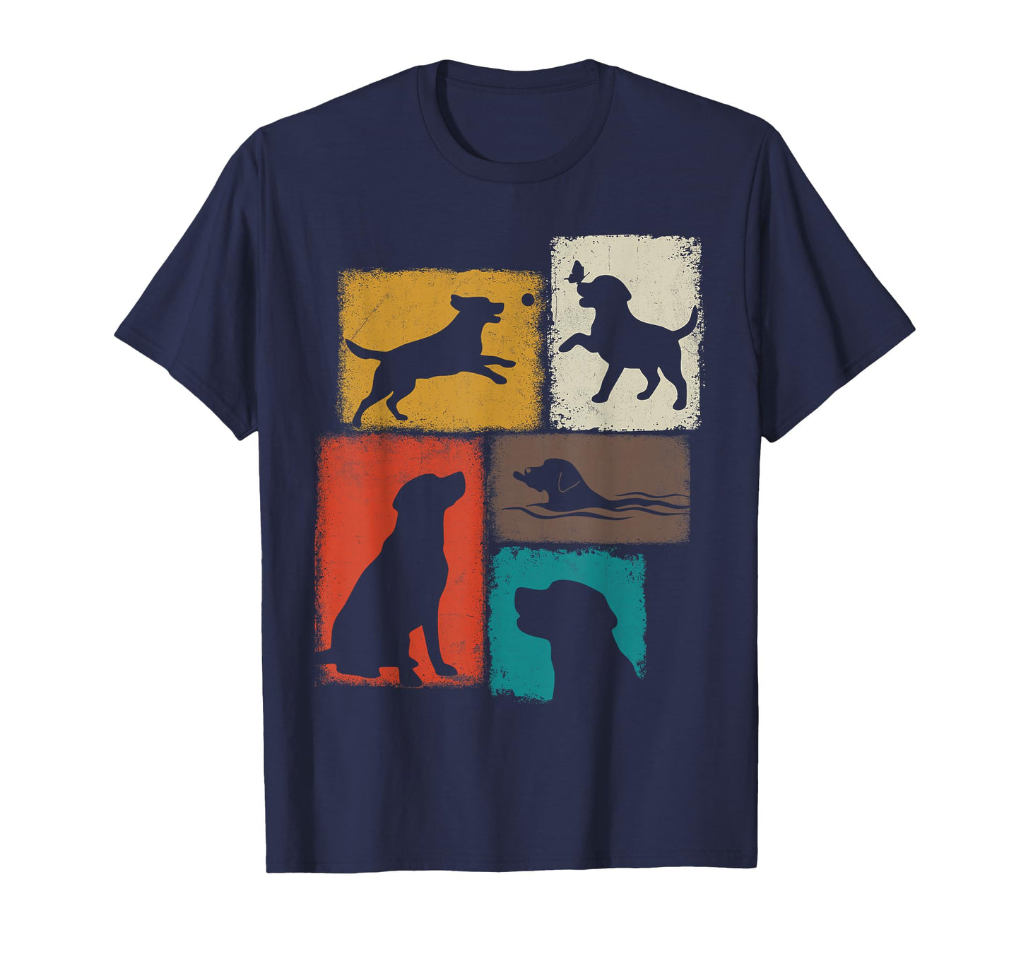 Labrador Vintage Collage Retriever Lab Dad Mom Dog Lover T-Shirt