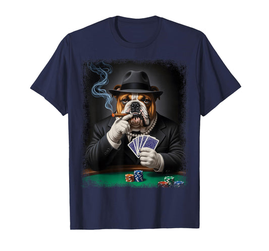 Gambling Casino Cool Dog in Suit Funny Poker Animal T-Shirt