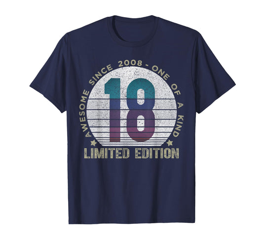 18 Year Old Gifts Vintage 2008 Limited Edition 18th Birthday T-Shirt