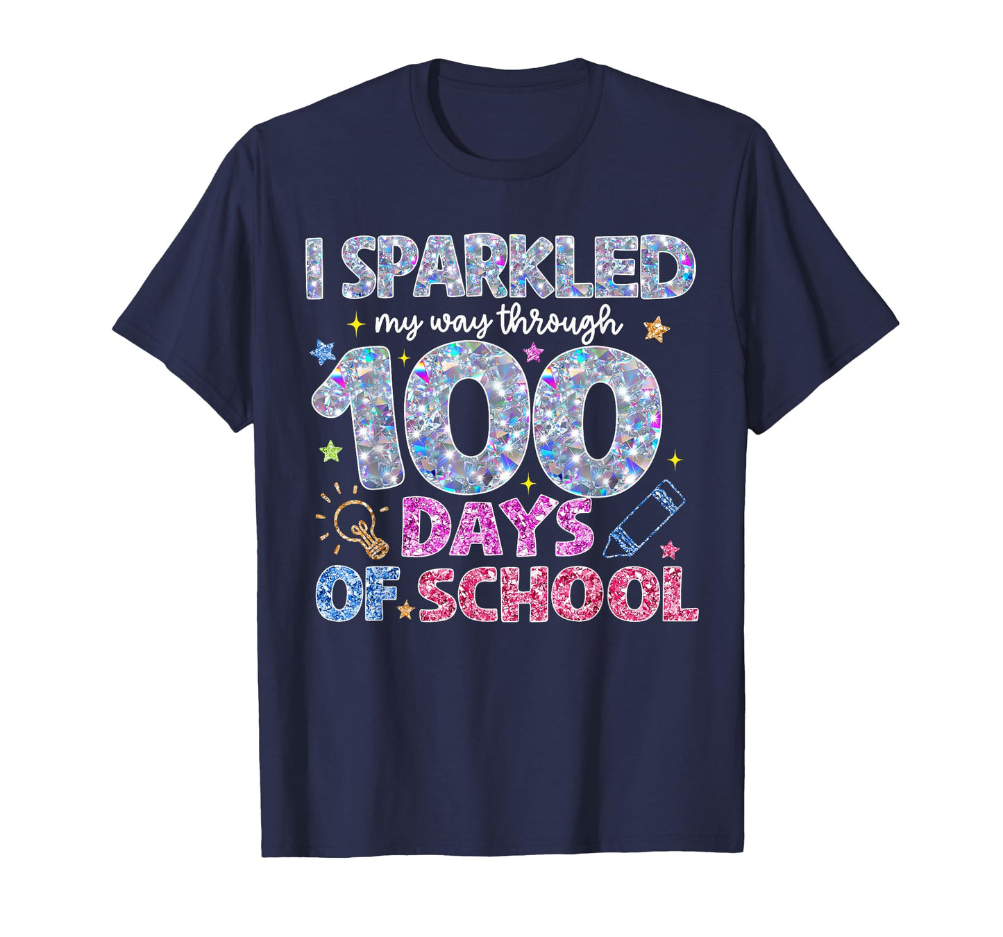 I Sparkled My Way Through 100 Day of School for Teacher Kids T-Shirt