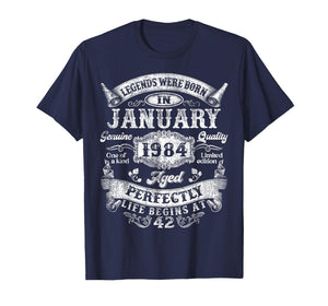 Legends were Born in January 1984 Vintage 42nd Birthday Men T-Shirt