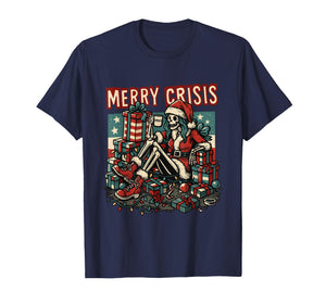 Merry Crisis Skeleton Funny Holiday T-Shirt