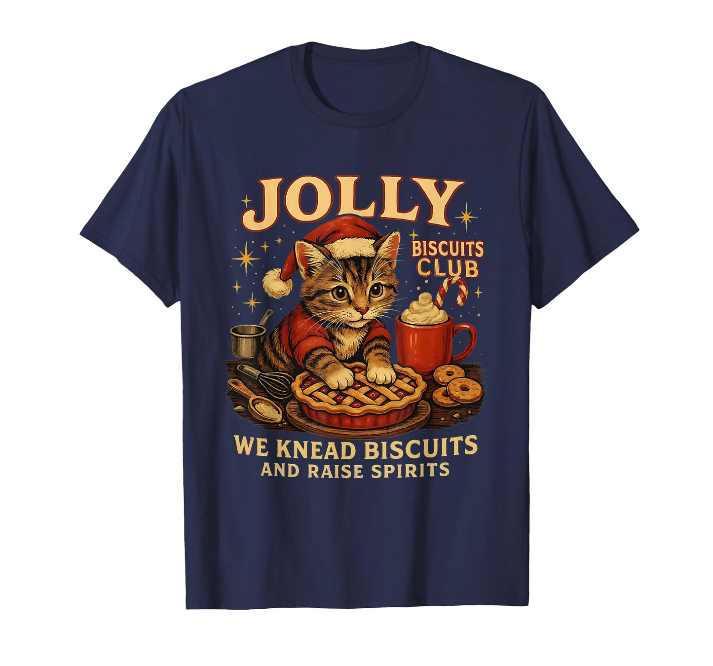 Jolly Biscuits Club We Knead Cat Xmas T-Shirt