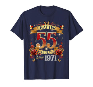 Chapter 55 Fabulous Since 1971 55th Birthday Women Girls T-Shirt