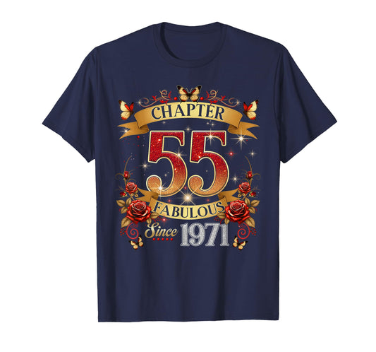 Chapter 55 Fabulous Since 1971 55th Birthday Women Girls T-Shirt