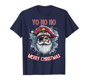 Yo Ho Ho Pirate Santa Funny Merry Christmas T-Shirt