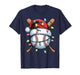 Baseball Christmas Lights Men Boys Youth Santa Sports T-Shirt