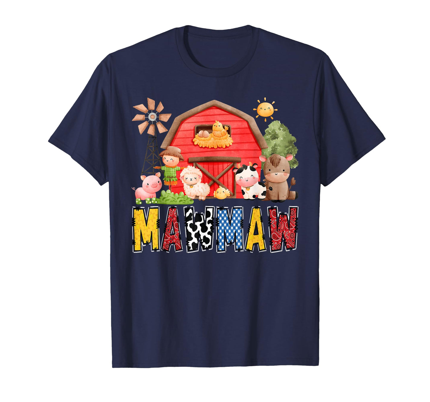Mawmaw Red Farm Cow Birthday Boy Matching Family Party T-Shirt