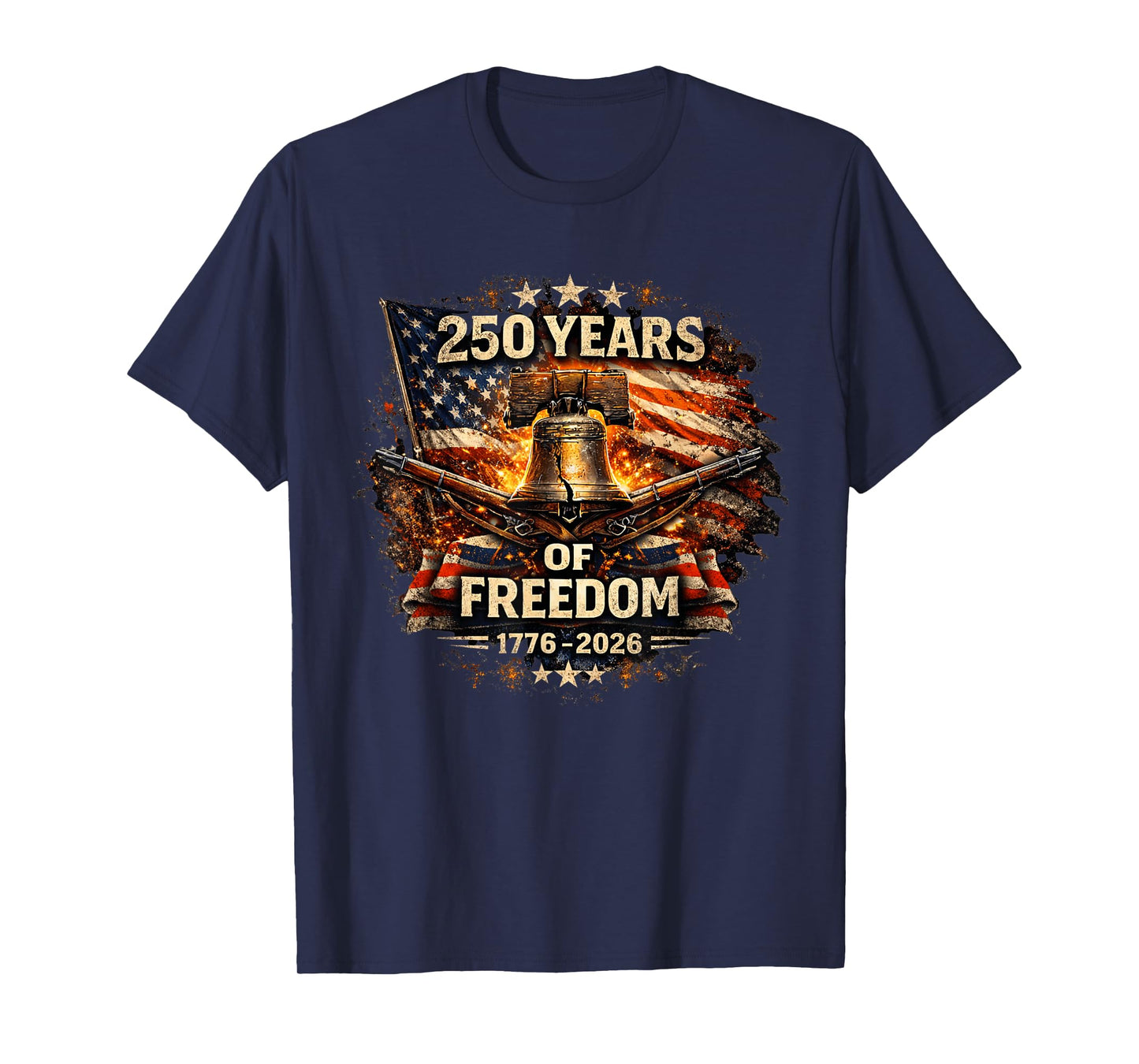 250 Years of Freedom 1776–2026 Patriotic Liberty Bell USA T-Shirt