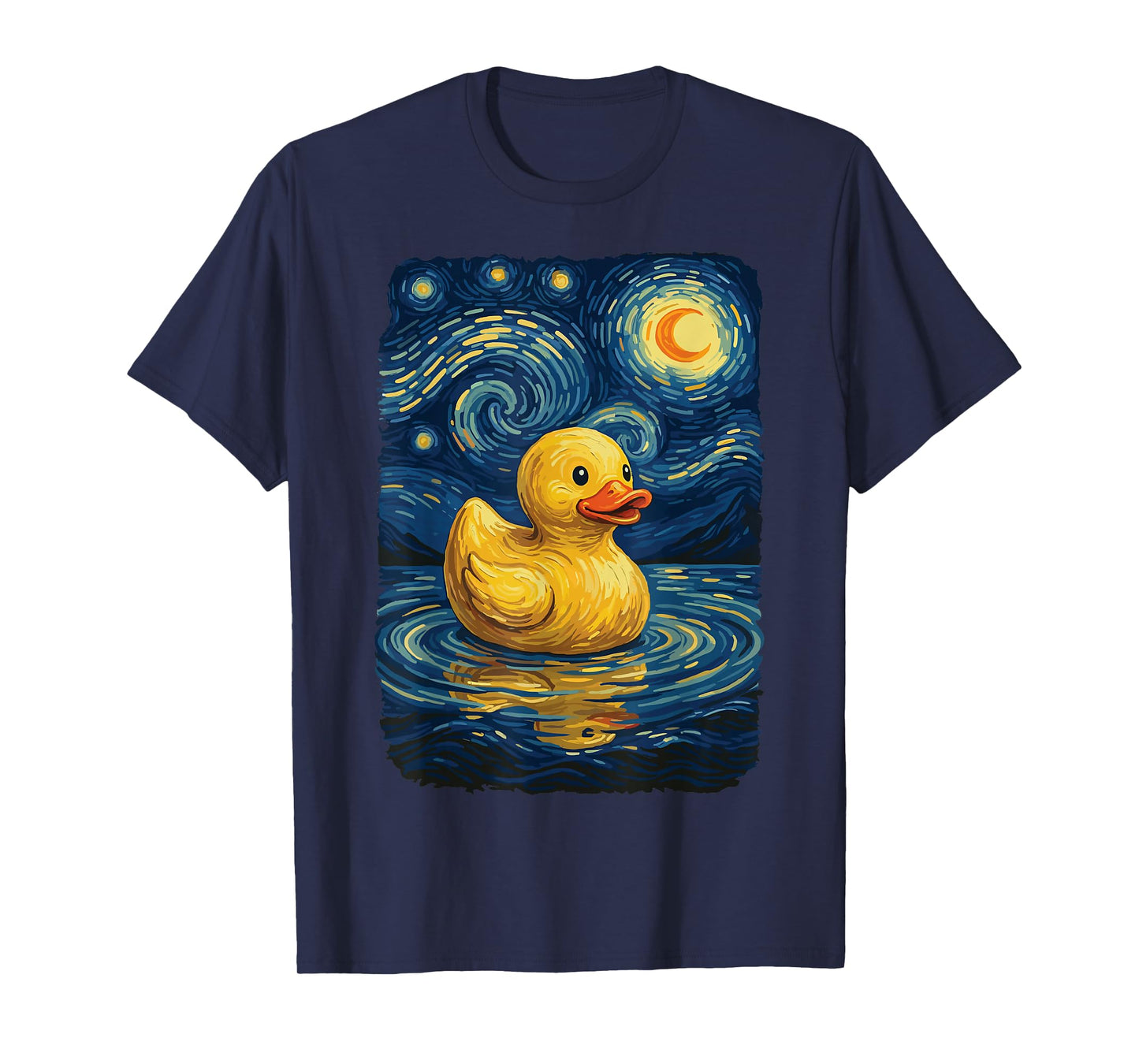 Starry Night Rubber Ducky Art Van Gogh Cute Duckling Lover T-Shirt