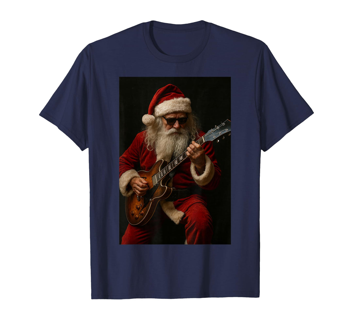 Santa Claus Shredding Guitar Christmas Music Fan T-Shirt