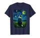 Border Collie Back Starry Night Impressionist Dog Aja Art T-Shirt