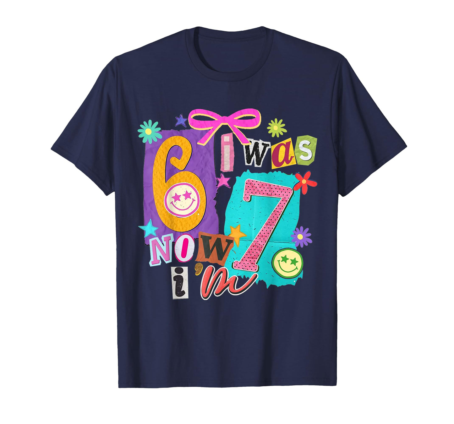 I was 6 Now I'm 7 67 Six Seven Meme 7 Years Old Birthday T-Shirt