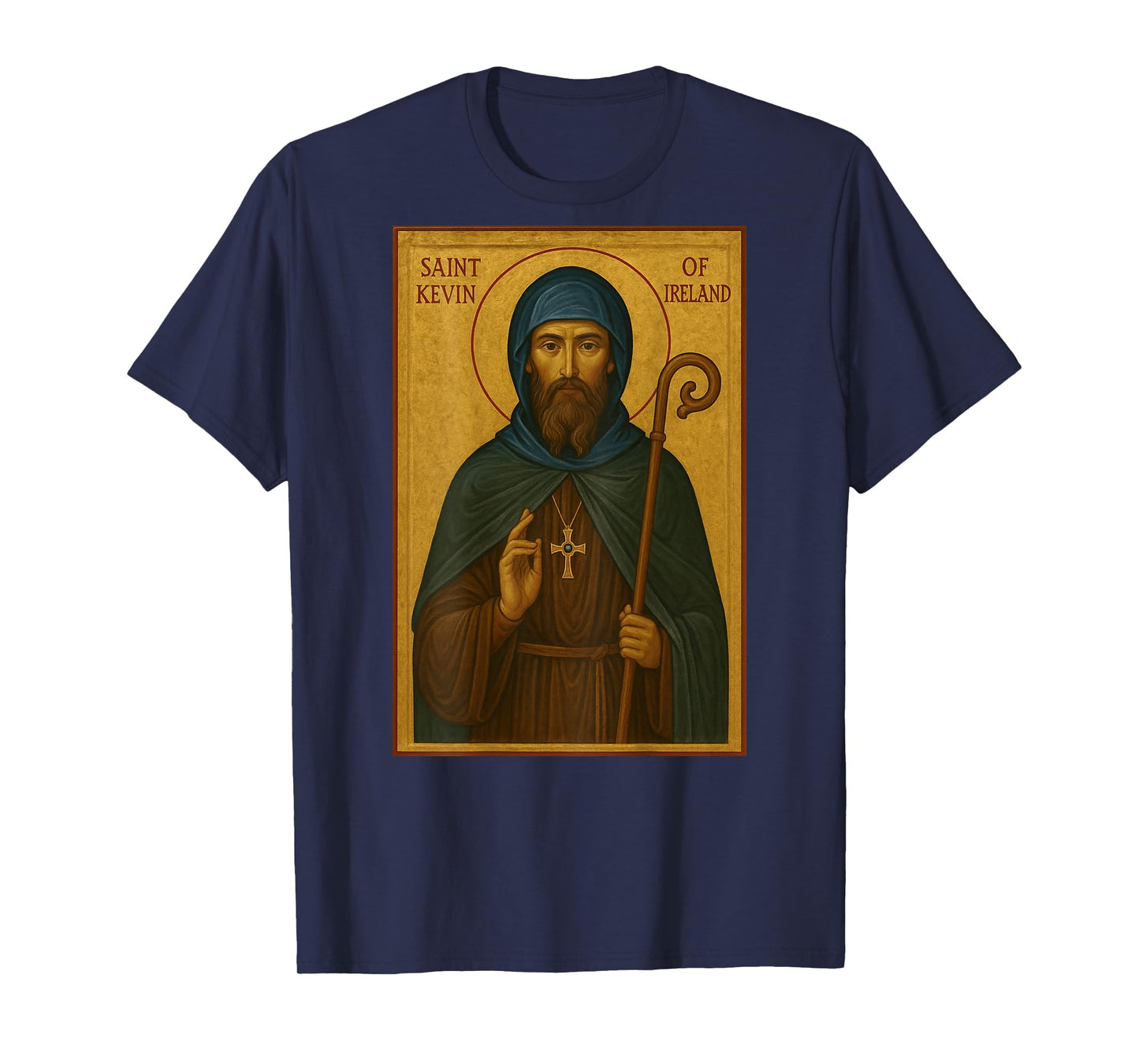 Orthodox Saint Kevin of Ireland Icon T-Shirt