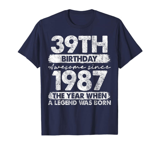 39 Year Old Gifts Vintage 1987 Limited Edition 39th Birthday T-Shirt