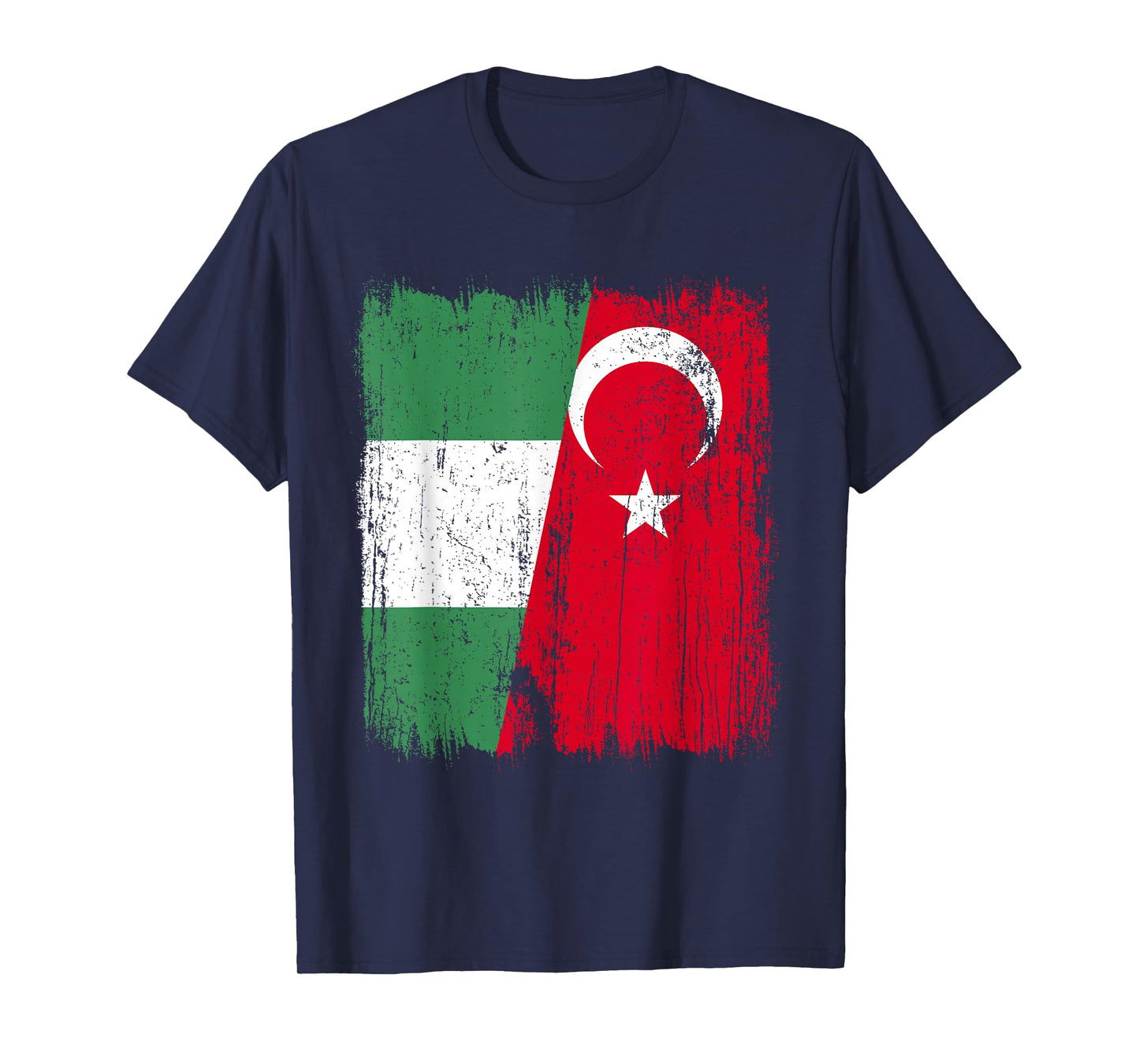 Nigeria Turkey Half Flag Turkiye Nigerian Turkish Heritage T-Shirt