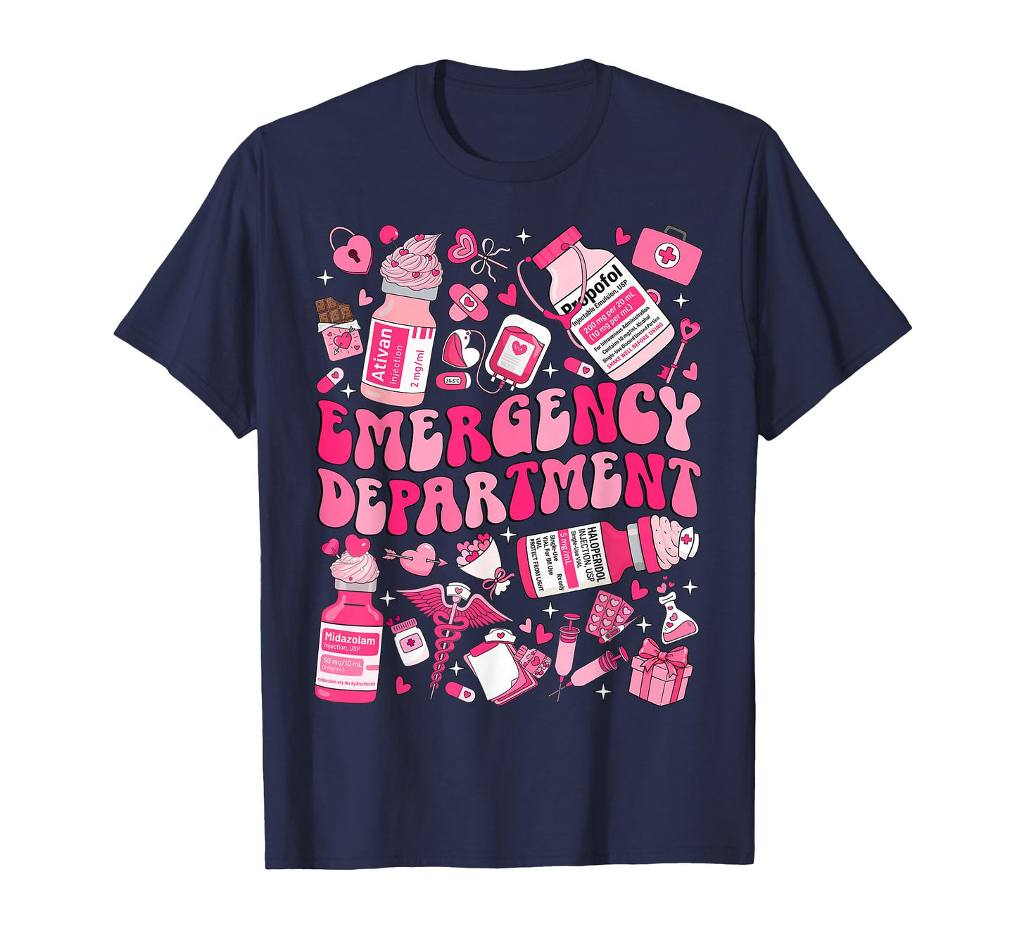 Retro Emergency Department ED ER Nurse Valentine Day Women T-Shirt