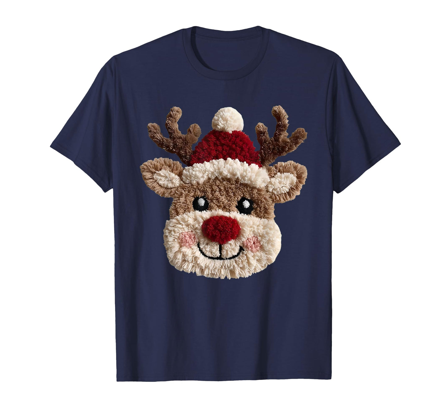 Cute Reindeer Rudolph Crochet Xmas Pajamas Holiday Christmas T-Shirt