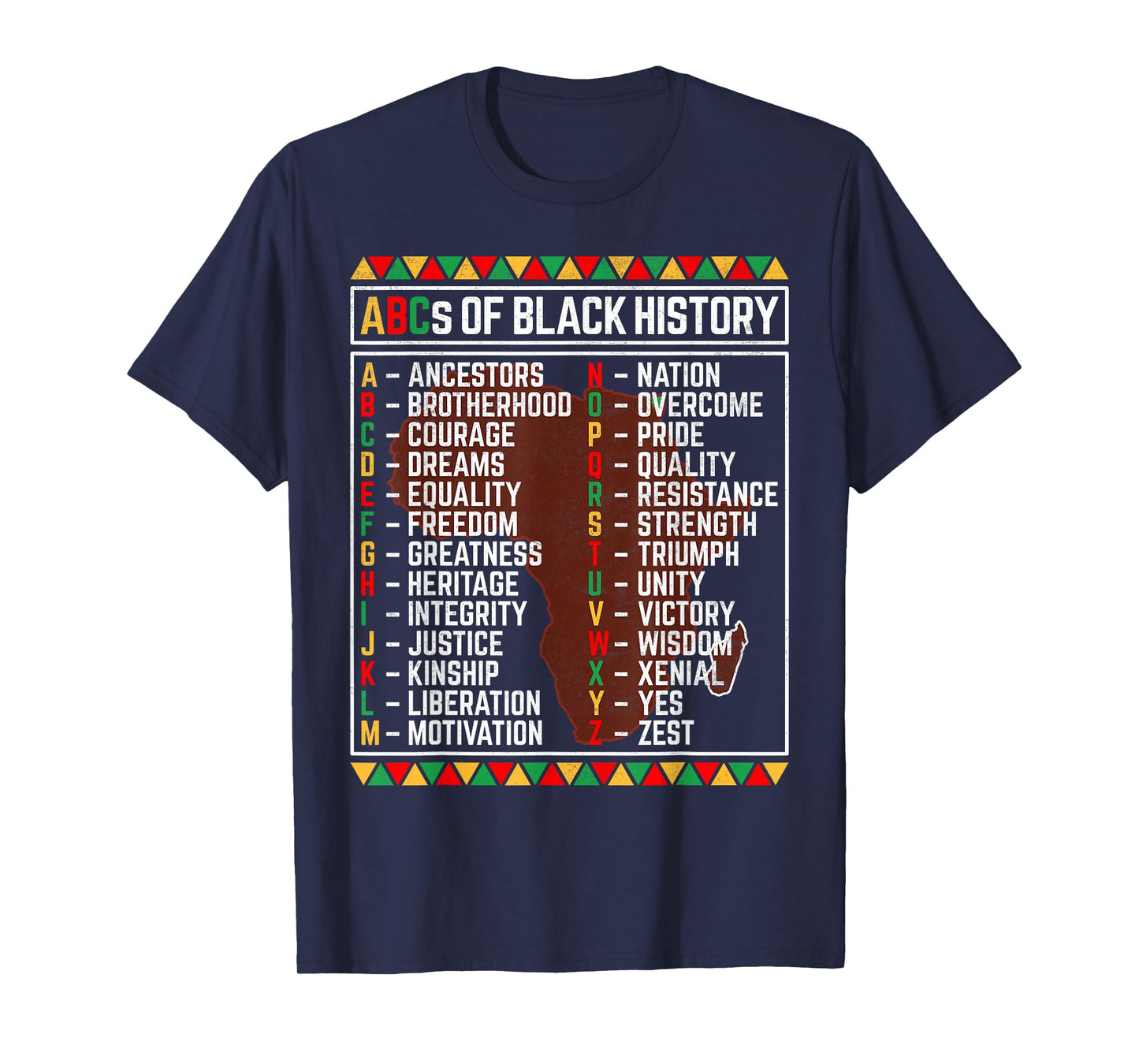 ABCs of Black History Month Alphabet Learning for Kids T-Shirt