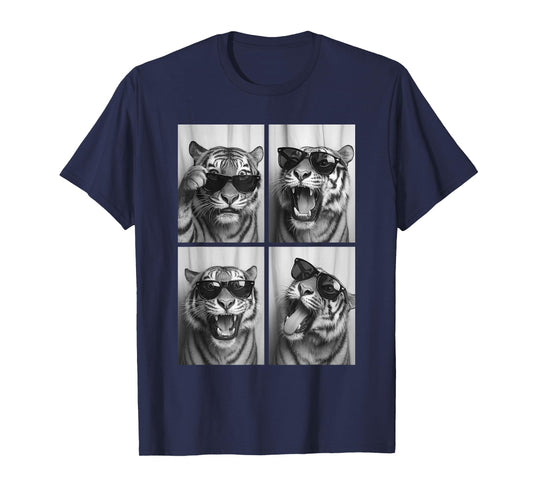 Cool Tiger Sunglasses Feline Jungle Animal Selfie Booth T-Shirt