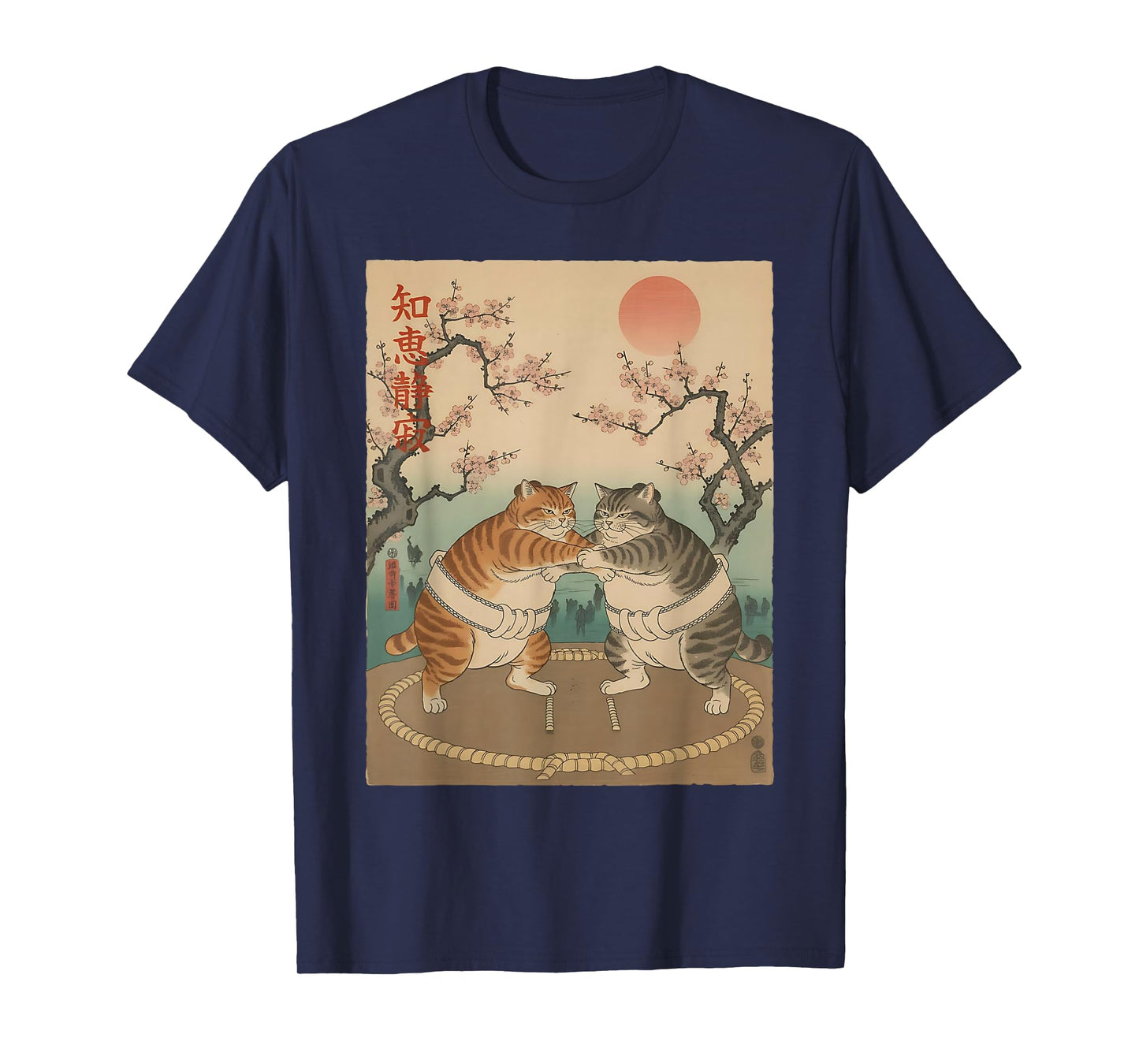 Japanese Sumo Cats Art Traditional Culture T-Shirt