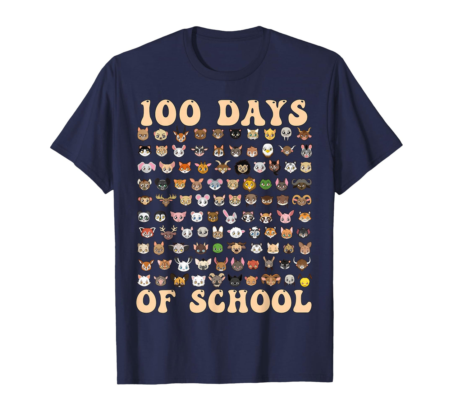 Cute 100 Days of School Animal Teacher Kids T-Shirt