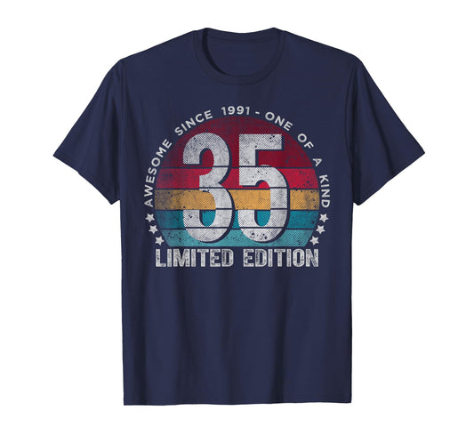 35 Year Old Gifts Vintage 1991 Limited Edition 35th Birthday T-Shirt