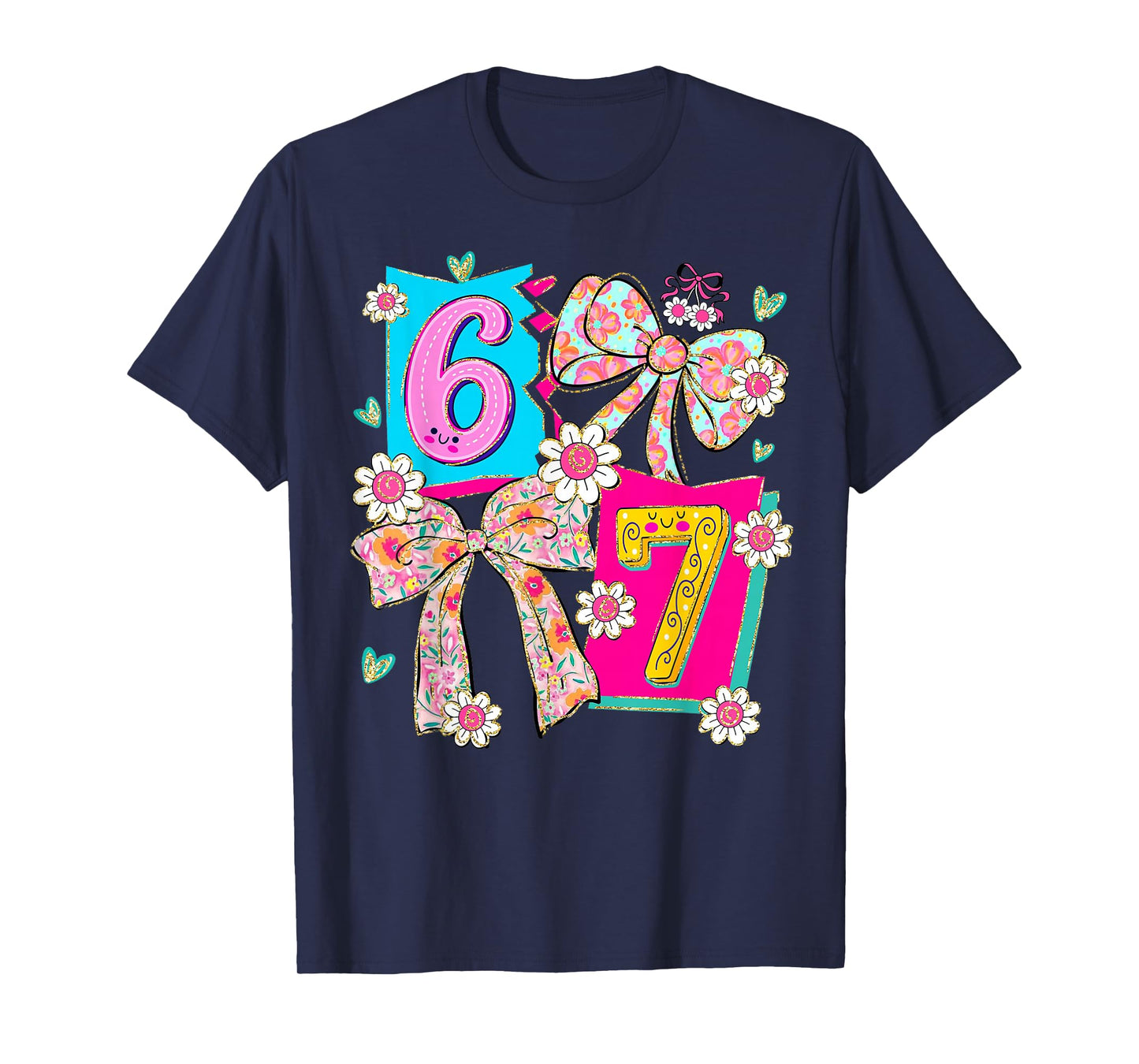 Funny 67 Coquette Bow Design for Girly Aesthetic Lovers T-Shirt