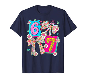 Funny 67 Coquette Bow Design for Girly Aesthetic Lovers T-Shirt