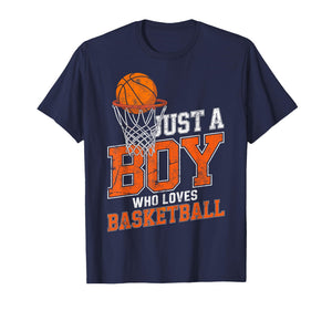 Just a Boy Who Loves Basketball Player Hoops Slam Dunk Fan T-Shirt