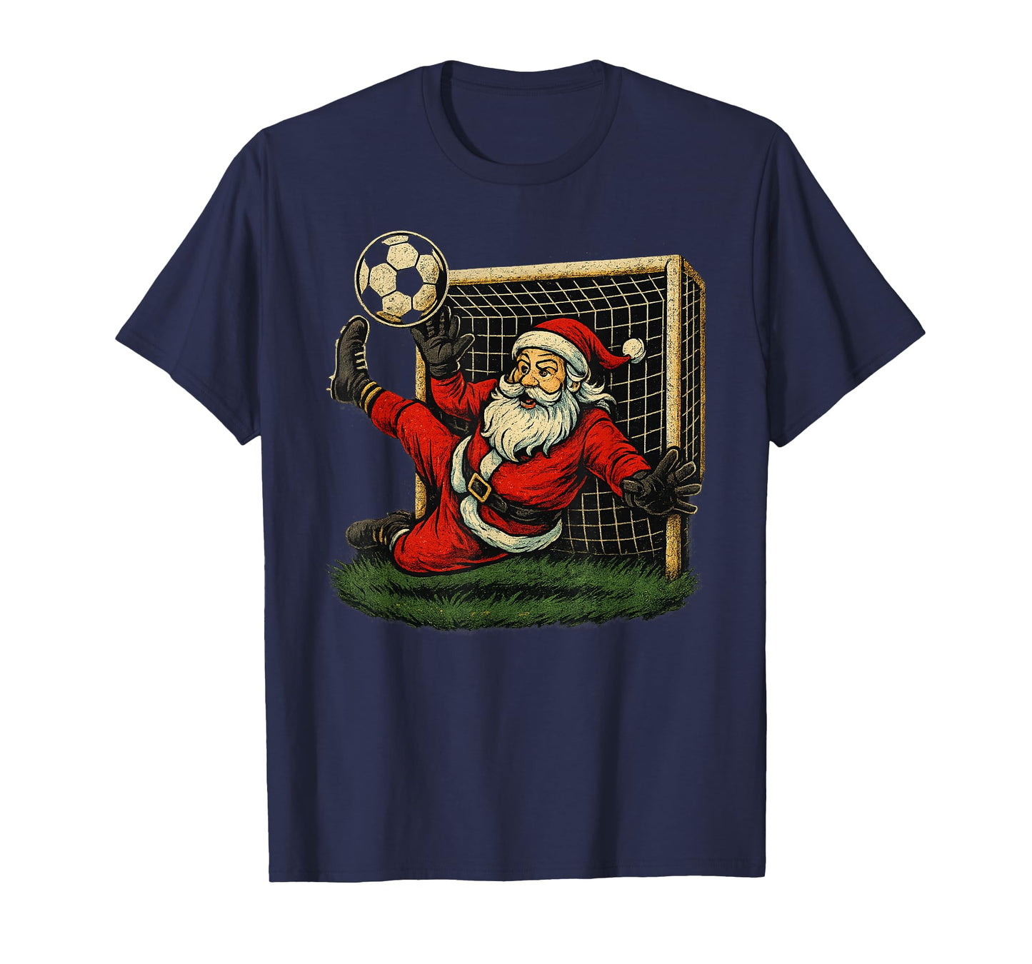 Soccer Goalie Santa Claus Christmas Sports Boys Youth T-Shirt