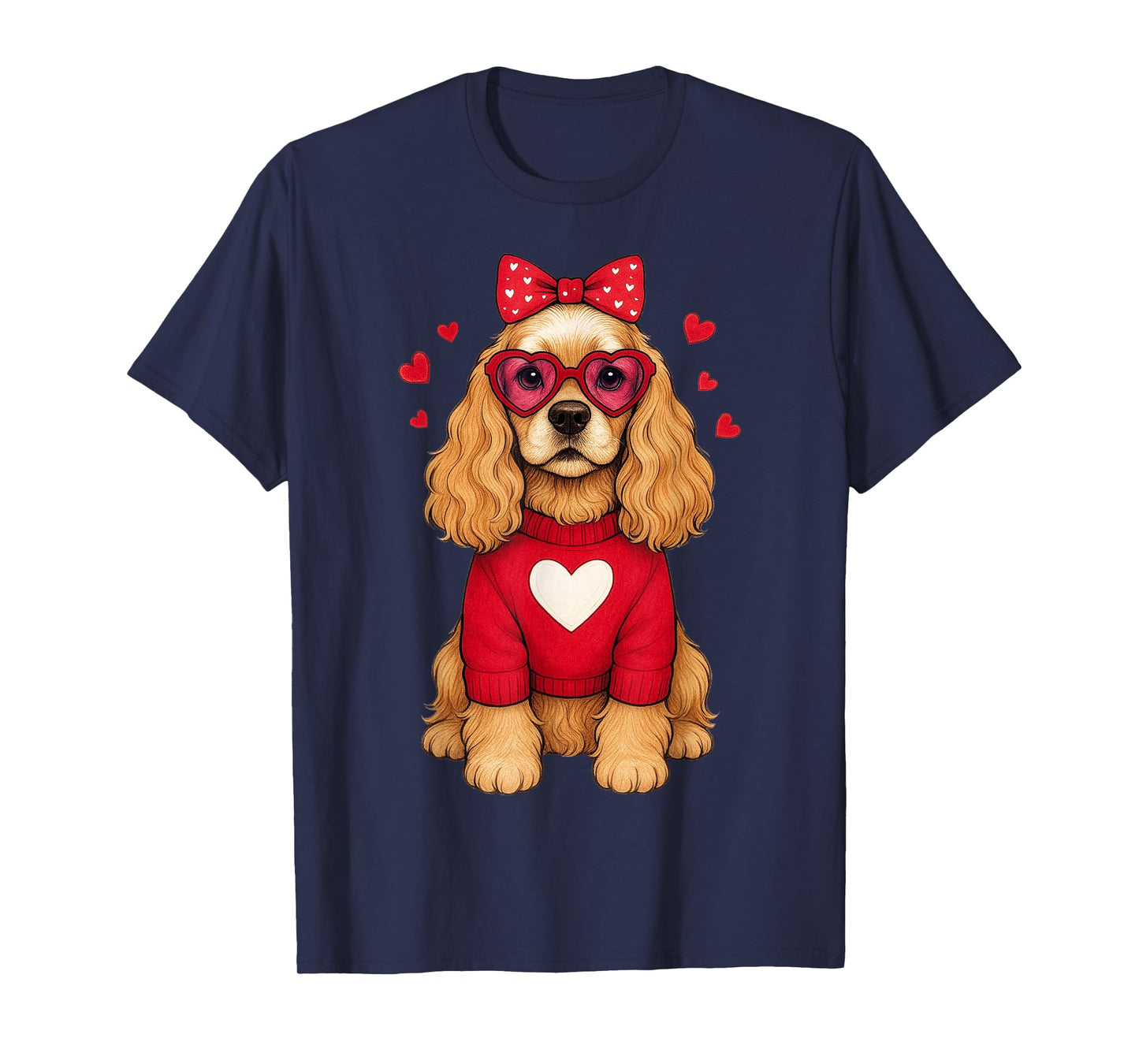 American Cocker Spaniel Dog Valentines Day Heart Dog Sweater T-Shirt