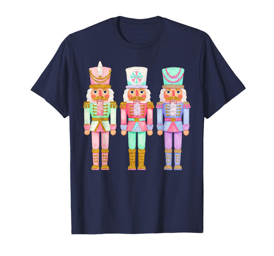 Coquette Pink Nutcrackers Christmas Vibes Xmas Girly Kid T-Shirt