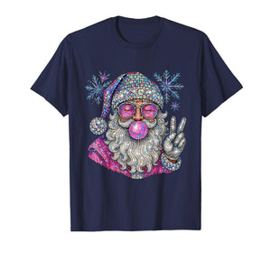 Groovy Glam Santa Bubblegum Christmas T-Shirt