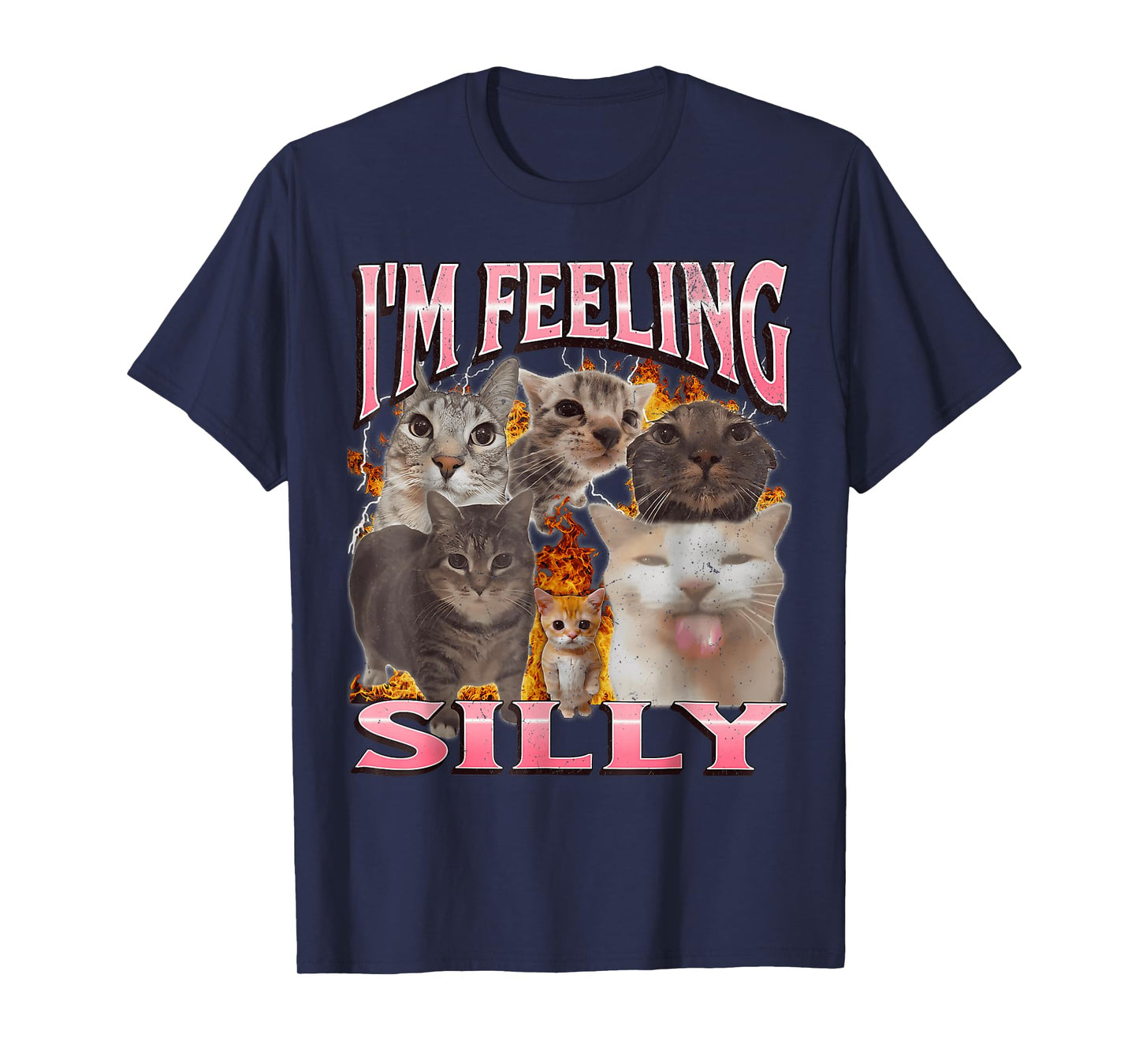 I'm Feeling Silly Funny Cat Meme Bootleg Graphic T-Shirt