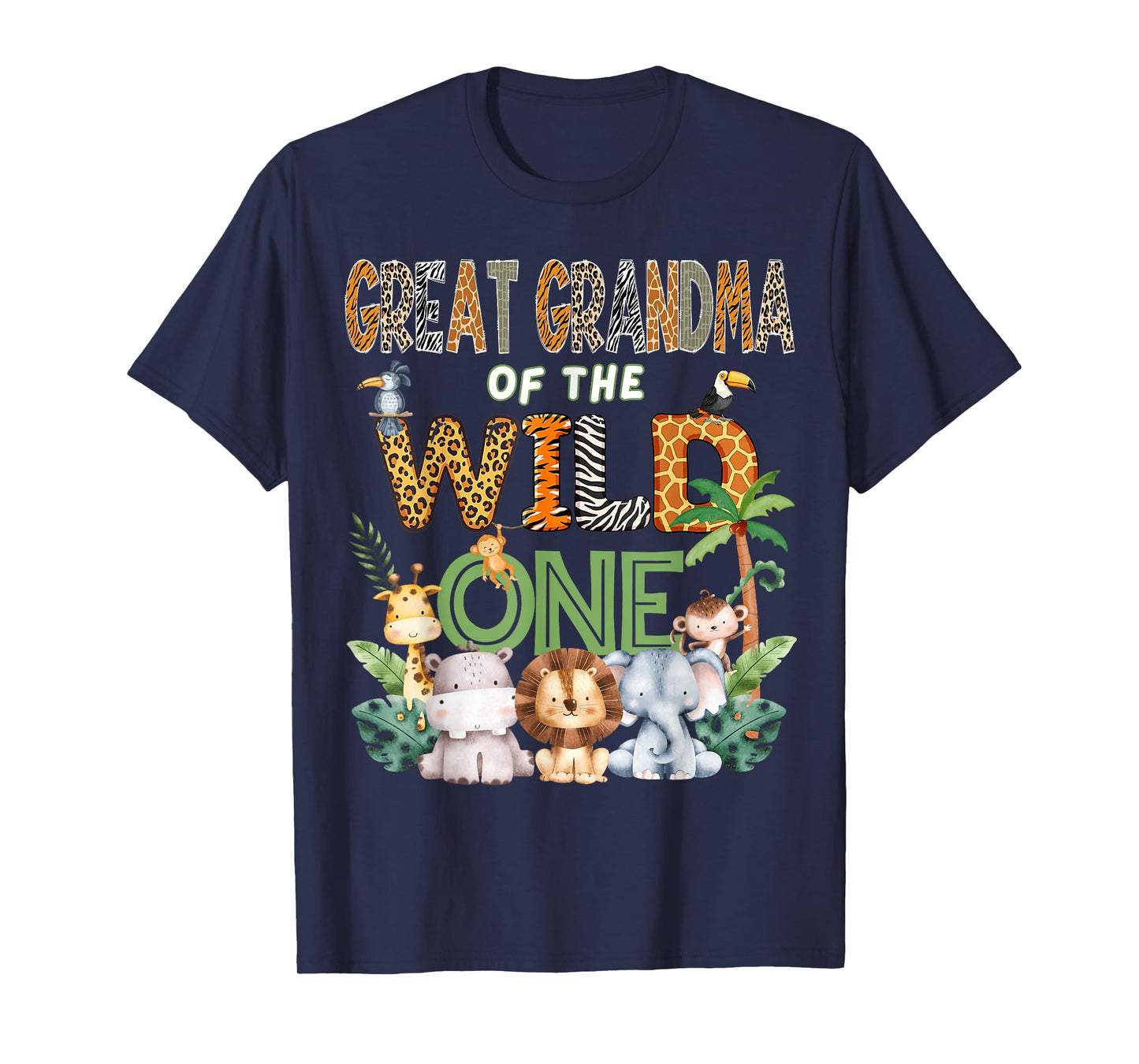 Great Grandma of The Wild One Safari 1St Birthday Kids T-Shirt
