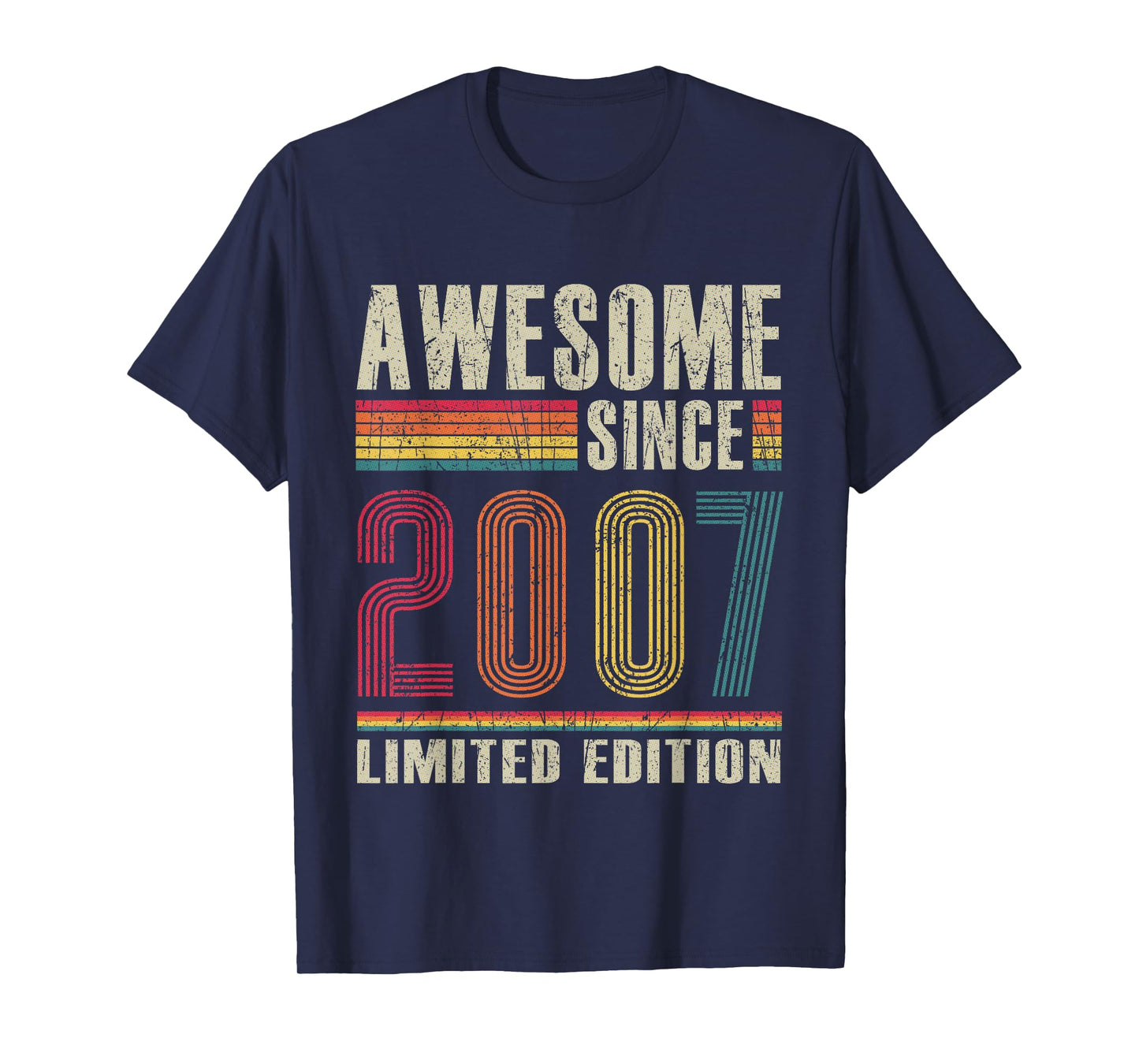 Vintage Awesome Since 2007 18 Years Old 18th Birthday T-Shirt