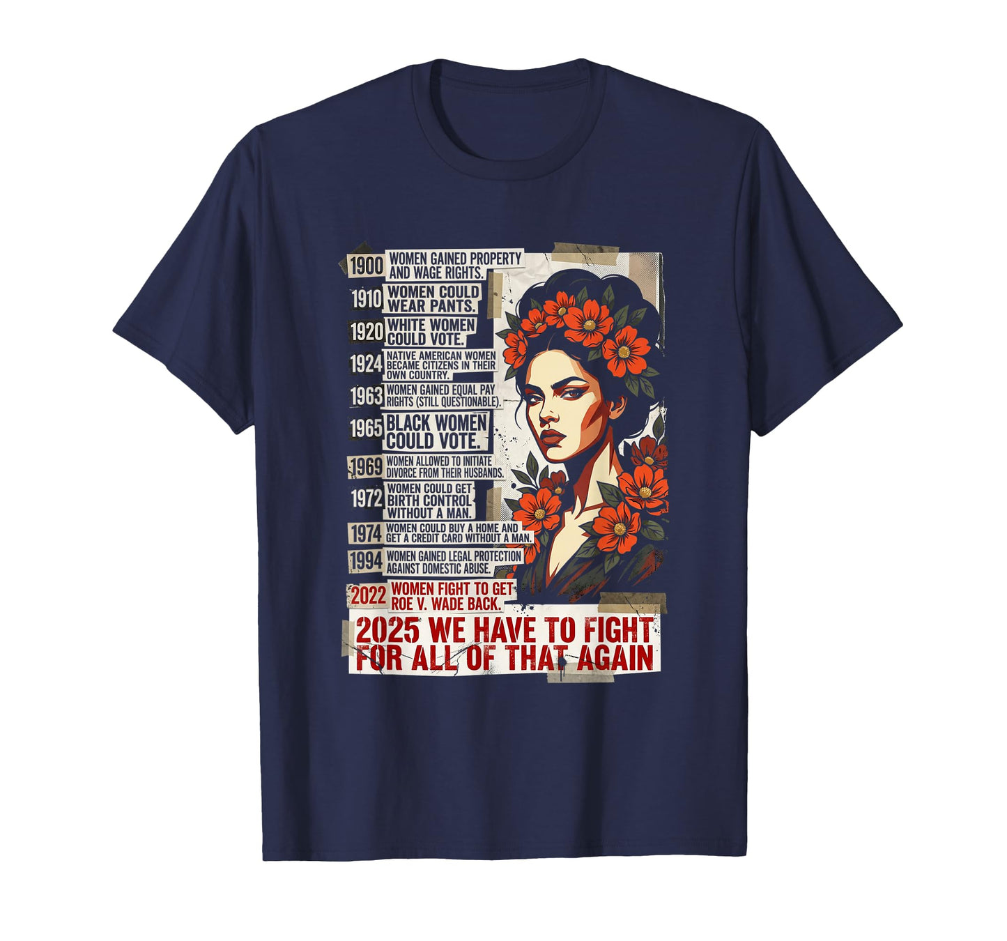 Feminist Protest Activism Womens Rights History Timeline T-Shirt
