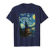 Van Gogh Starry Night Wizard Cat T-Shirt